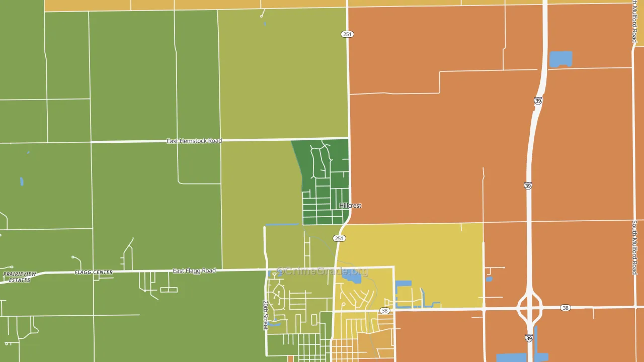 Hillcrest, IL Map of Assault Rates