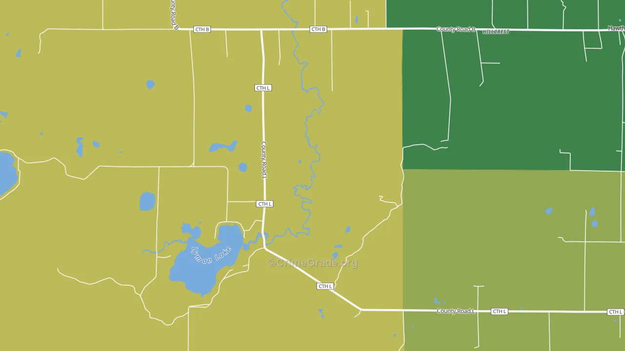 Hillcrest, WI Map of Assault Rates