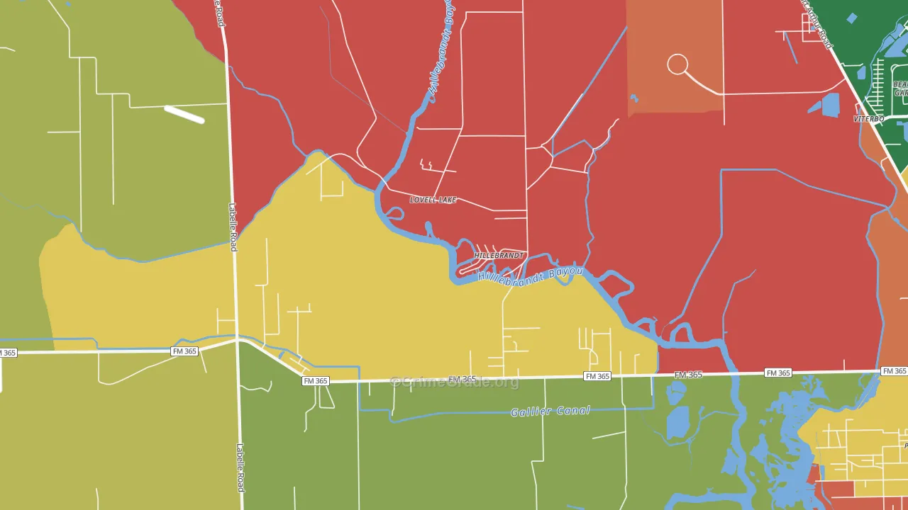 Hillebrandt, TX Map of Assault Rates