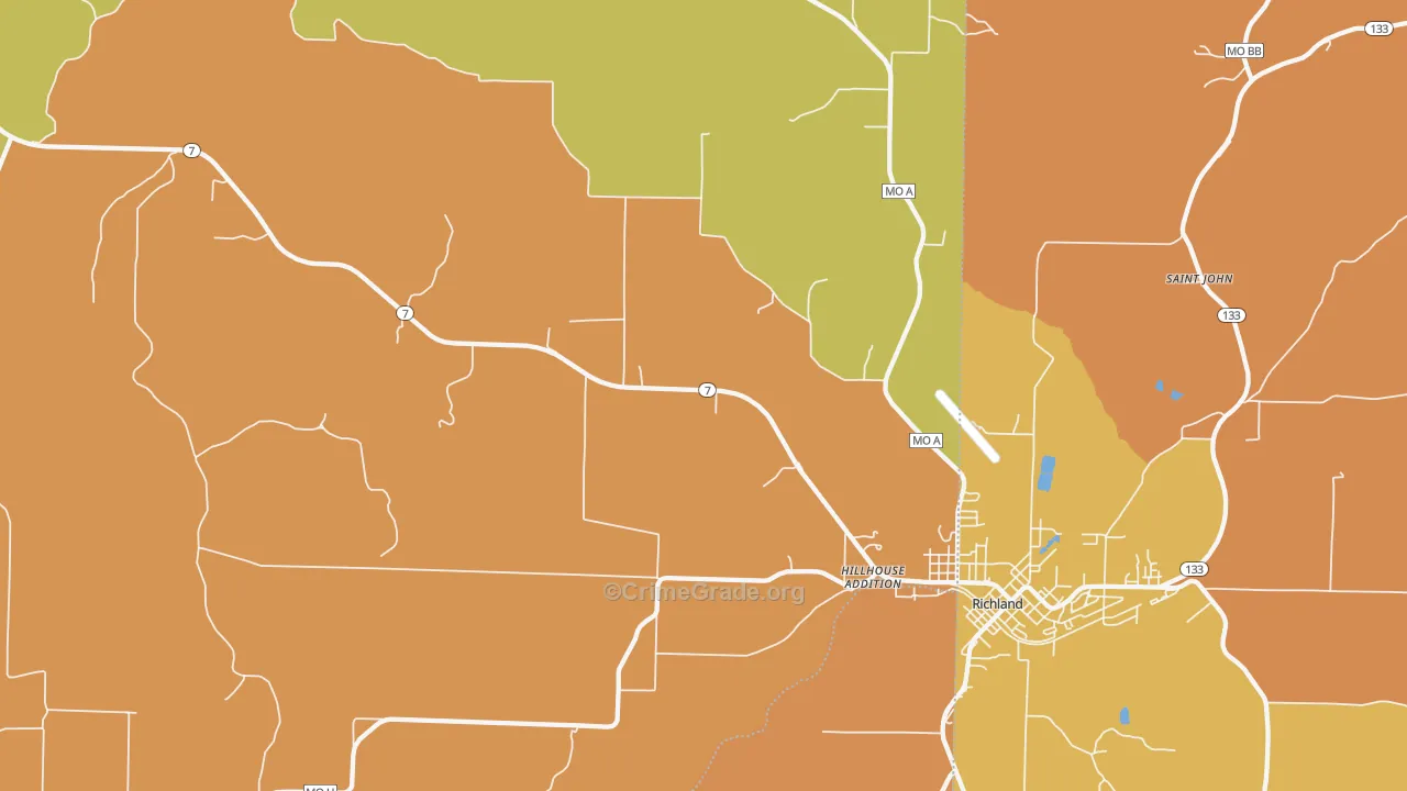 Hillhouse Addition, MO Map of Assault Rates