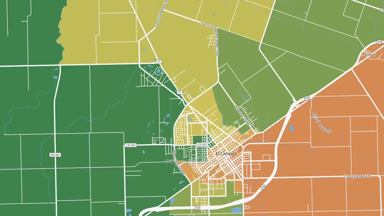 Hillje, TX Map of Assault Rates