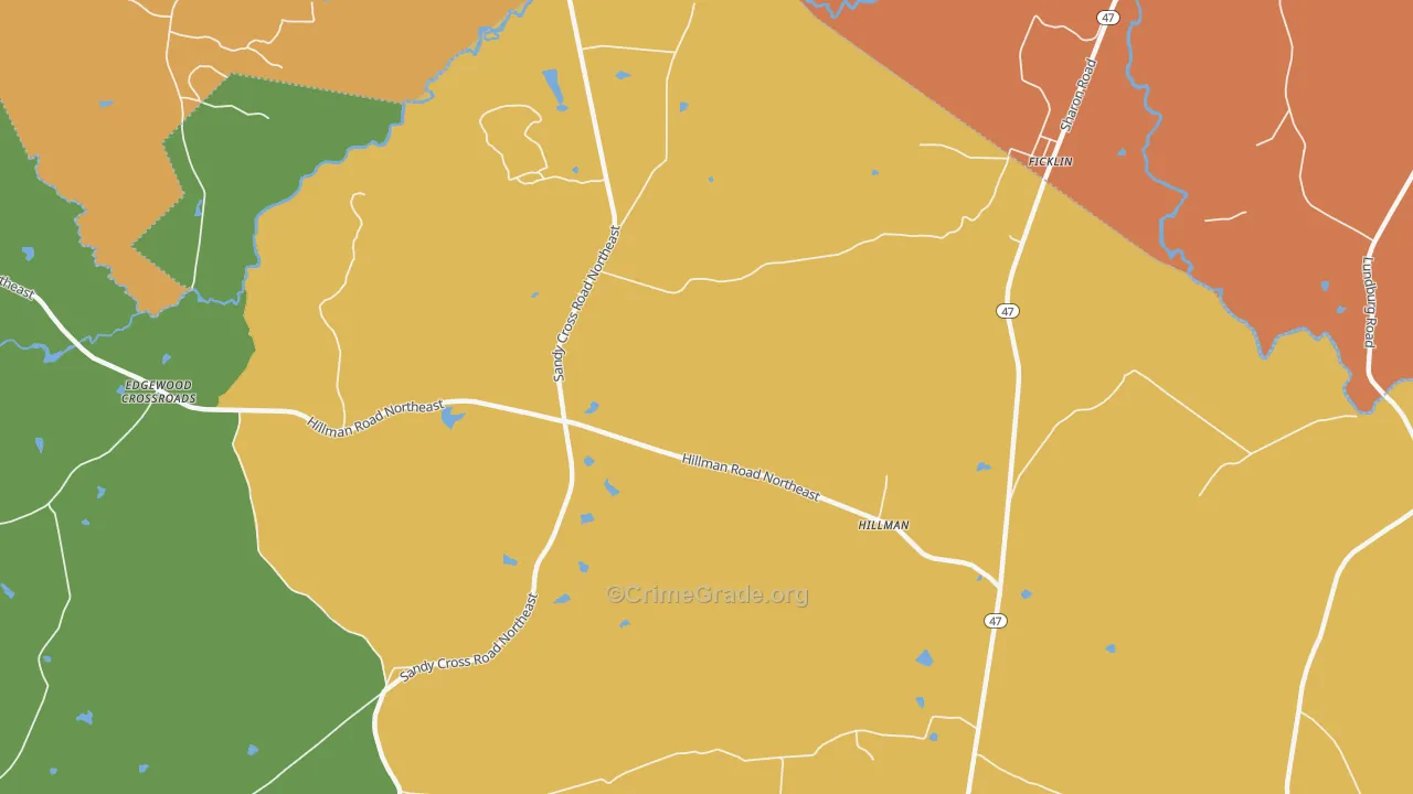 Hillman, GA Map of Assault Rates