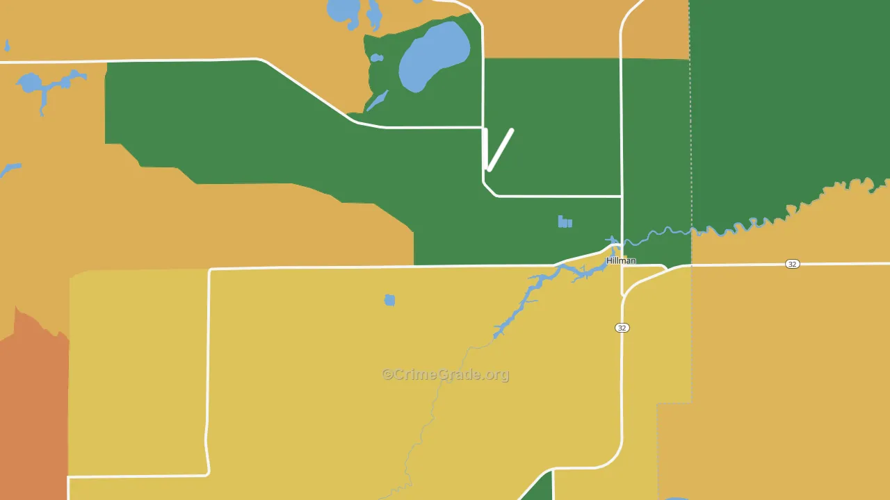Hillman, MI Map of Assault Rates