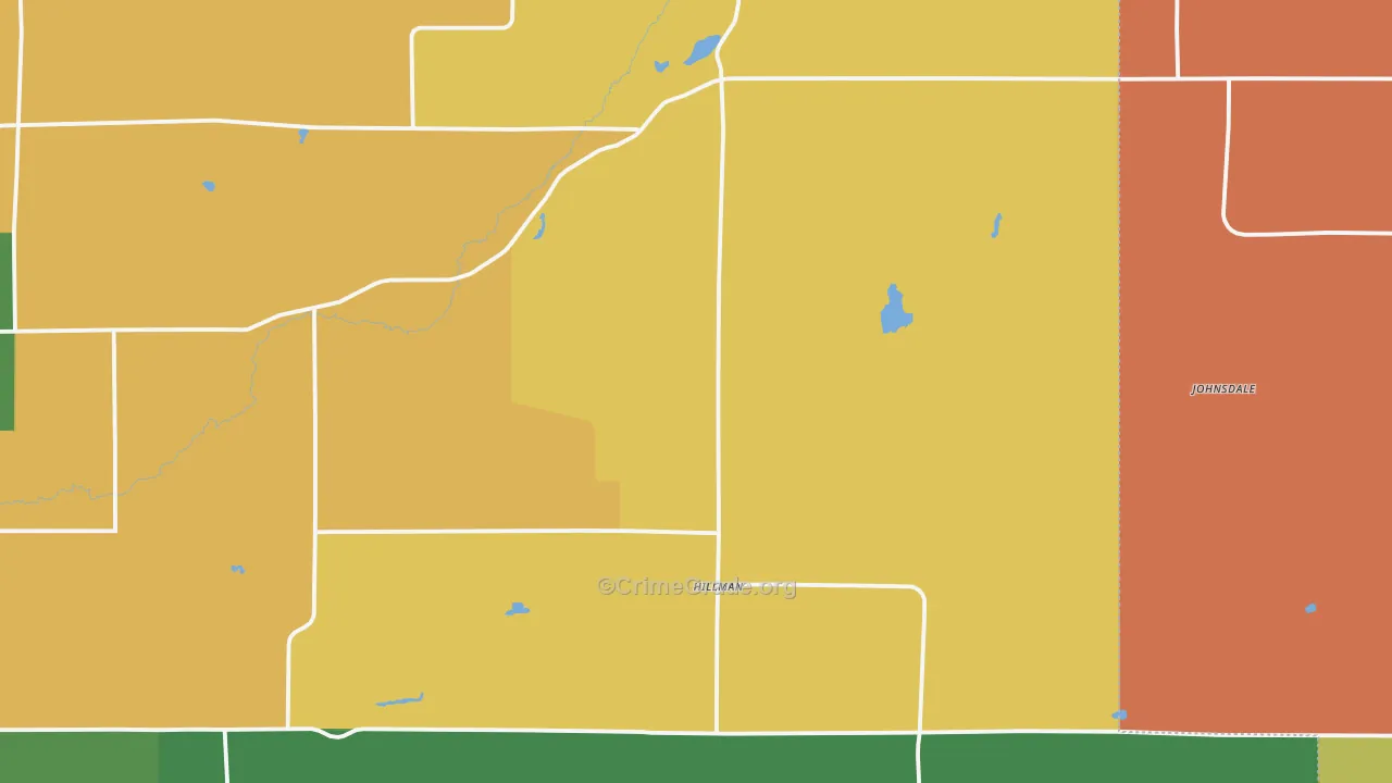 Hillman, MN Map of Assault Rates