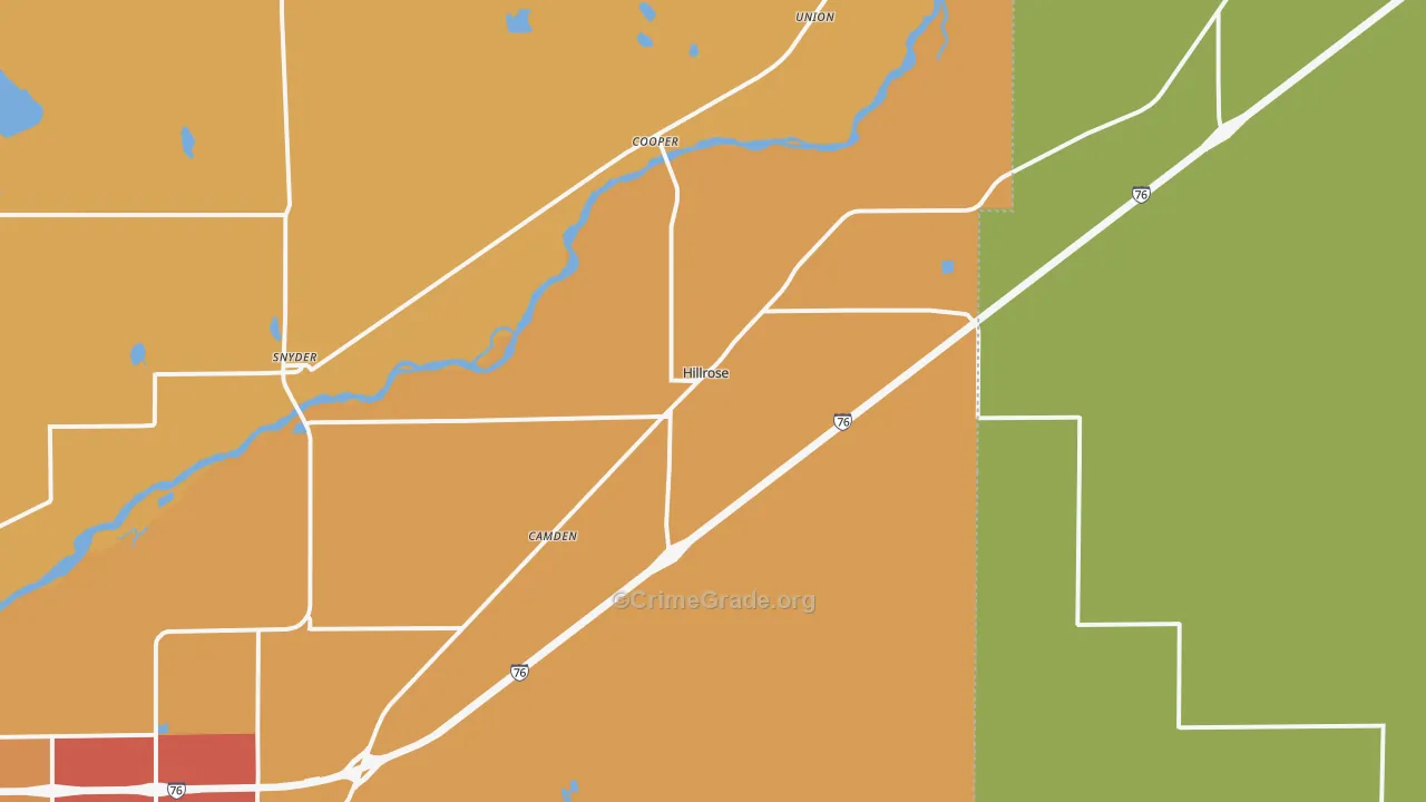 Hillrose, CO Map of Assault Rates