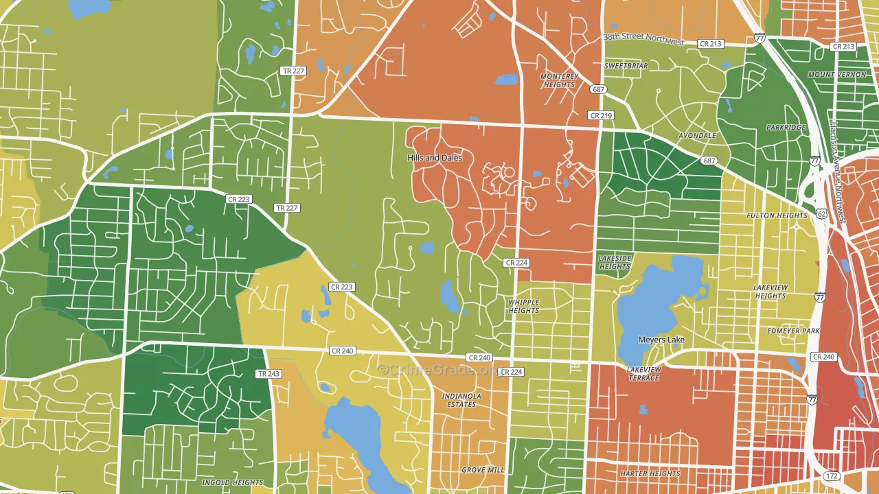 Hills and Dales, OH Map of Assault Rates