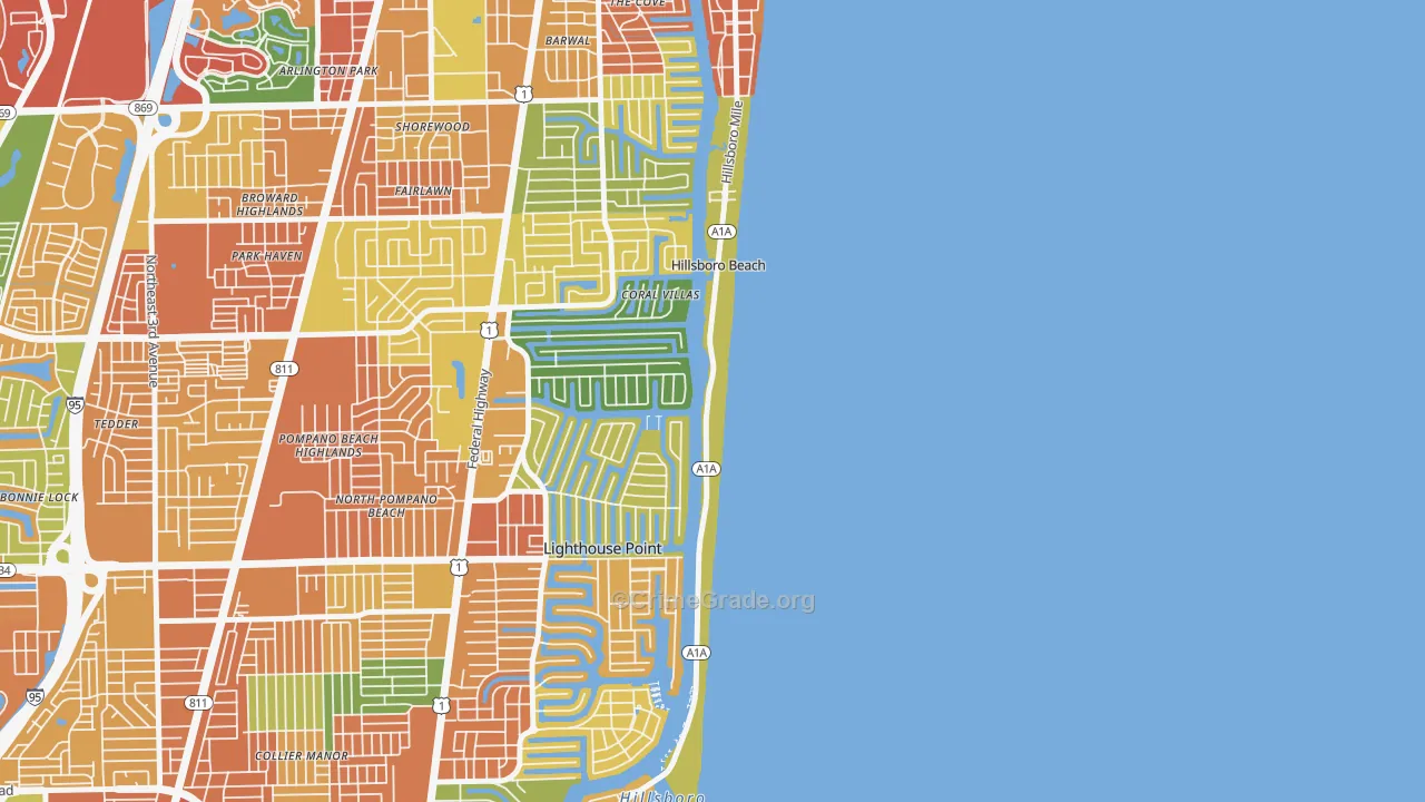 Hillsboro Beach, FL Map of Assault Rates