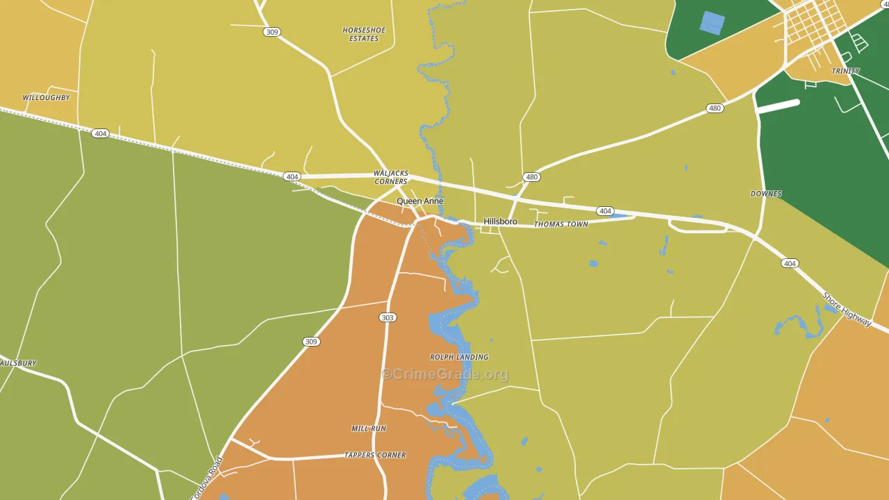 Hillsboro, MD Map of Assault Rates