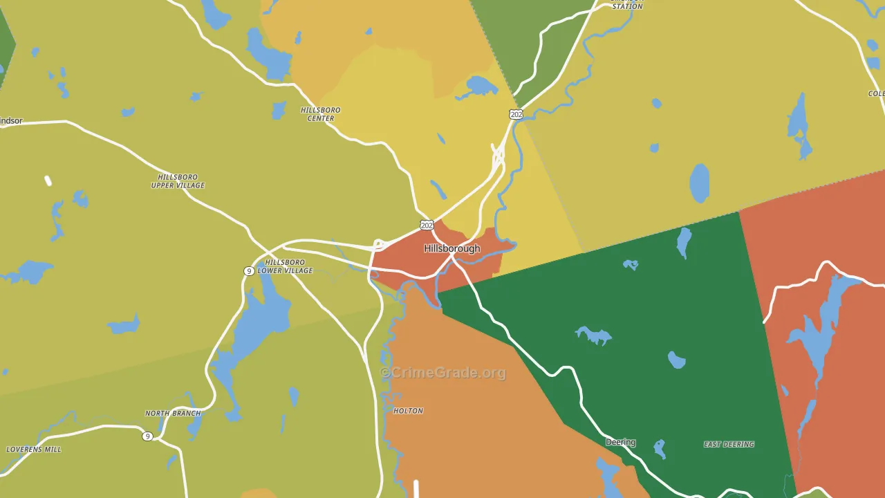 Hillsboro, NH Map of Assault Rates