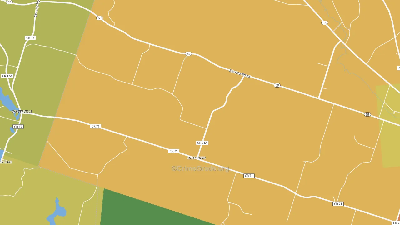 Hillsboro, NY Map of Assault Rates