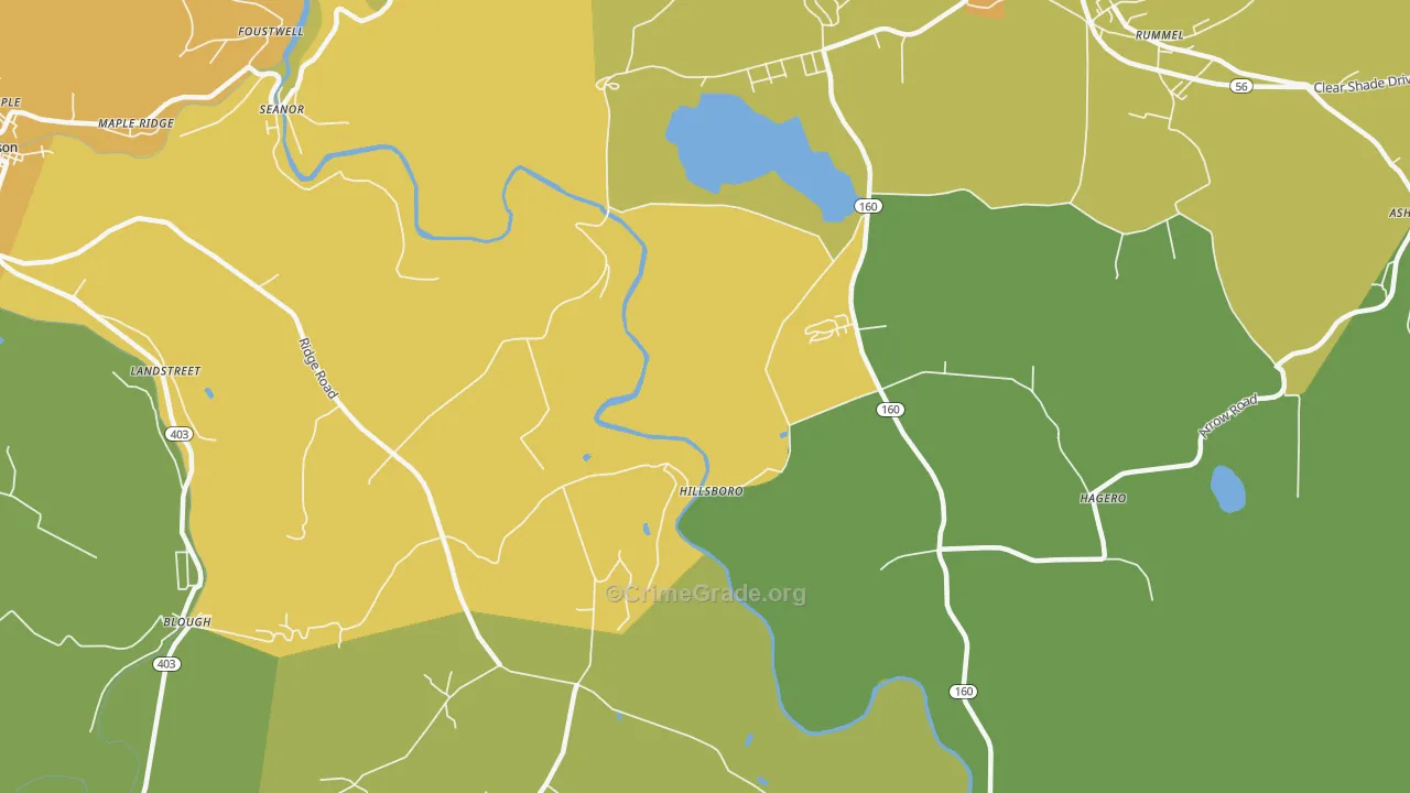 Hillsboro, PA Map of Assault Rates