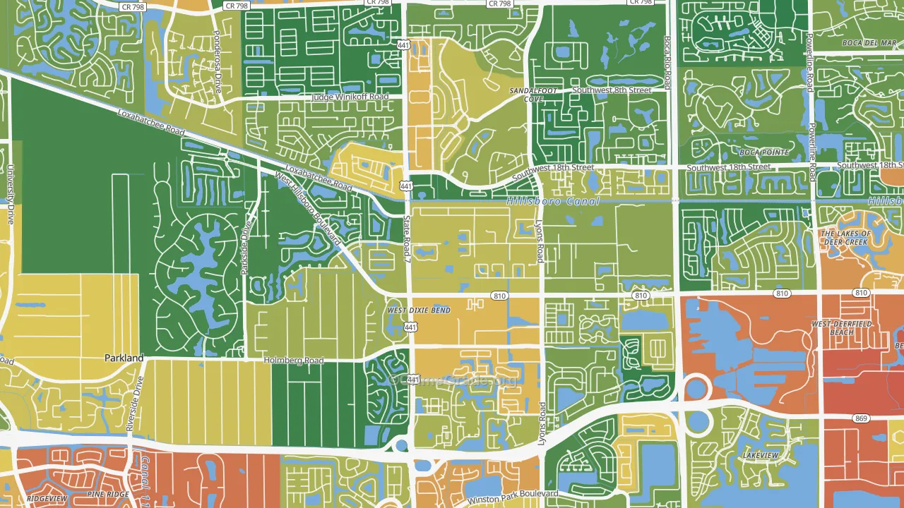 Hillsboro Pines, FL Map of Assault Rates