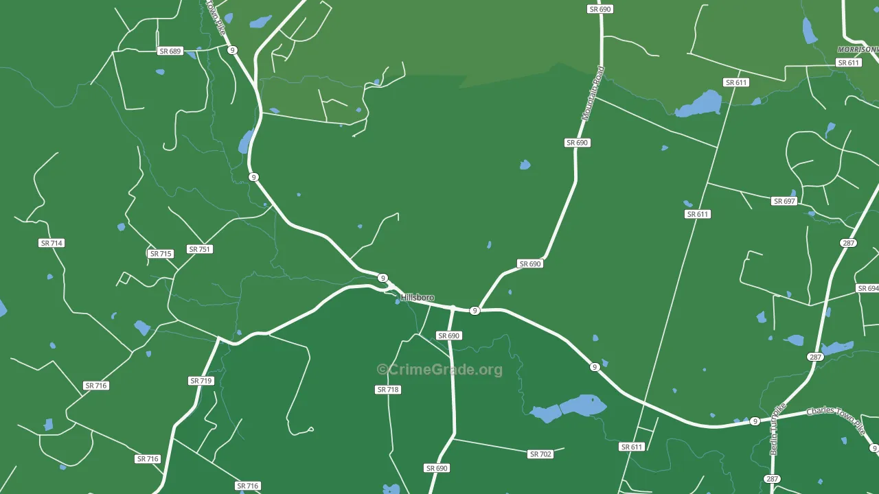 Hillsboro, VA Map of Assault Rates