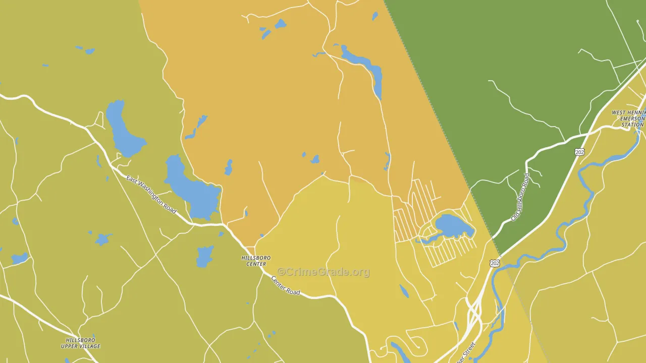 Hillsborough Center, NH Map of Assault Rates