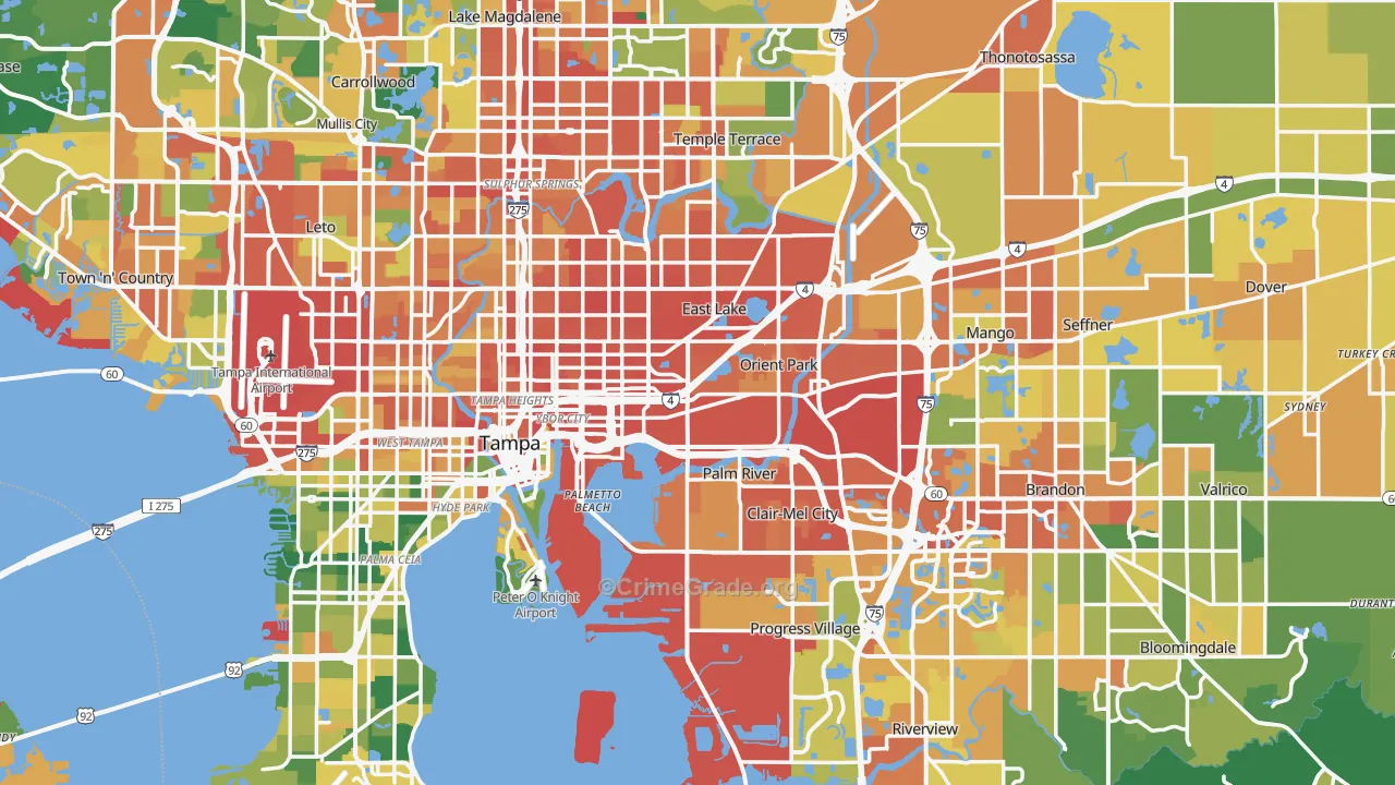 Hillsborough County, FL Map of Assault Rates