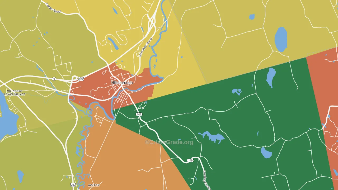 Hillsborough, NH Map of Assault Rates