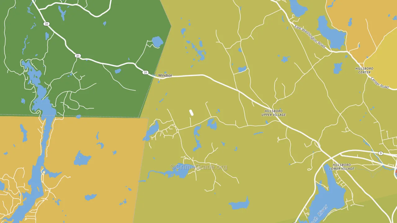 Hillsborough Upper Village, NH Map of Assault Rates