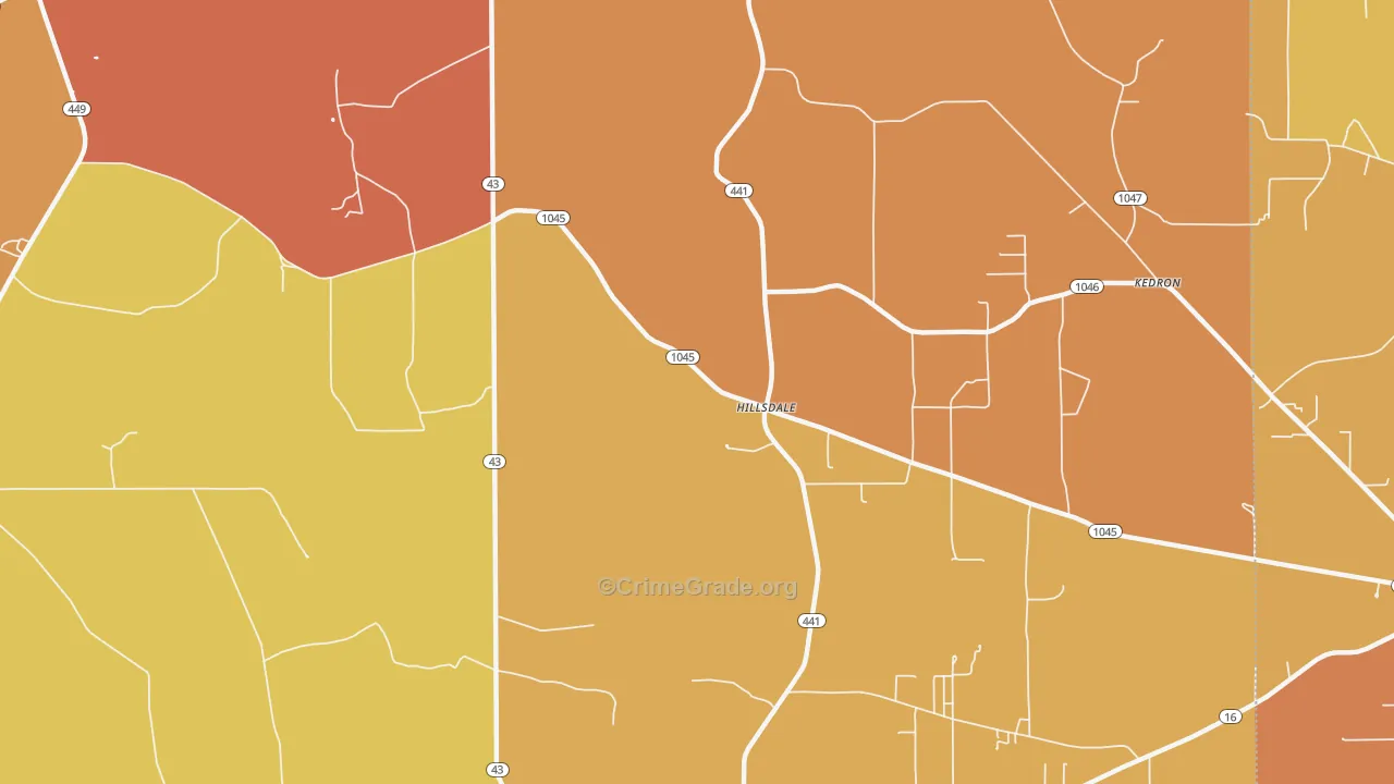 Hillsdale, LA Map of Assault Rates