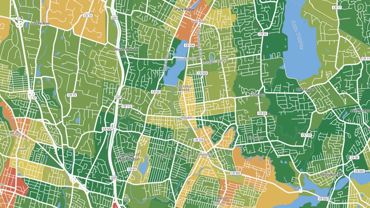 Hillsdale, NJ Map of Assault Rates