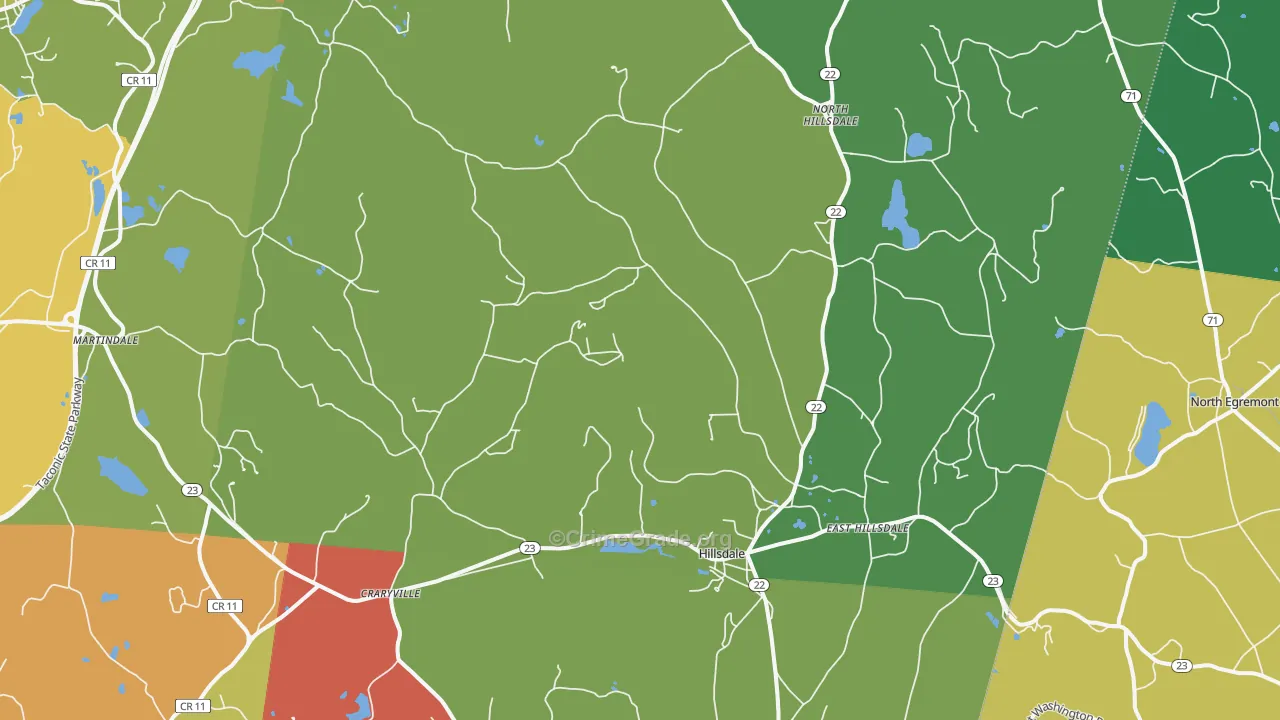Hillsdale, NY Map of Assault Rates