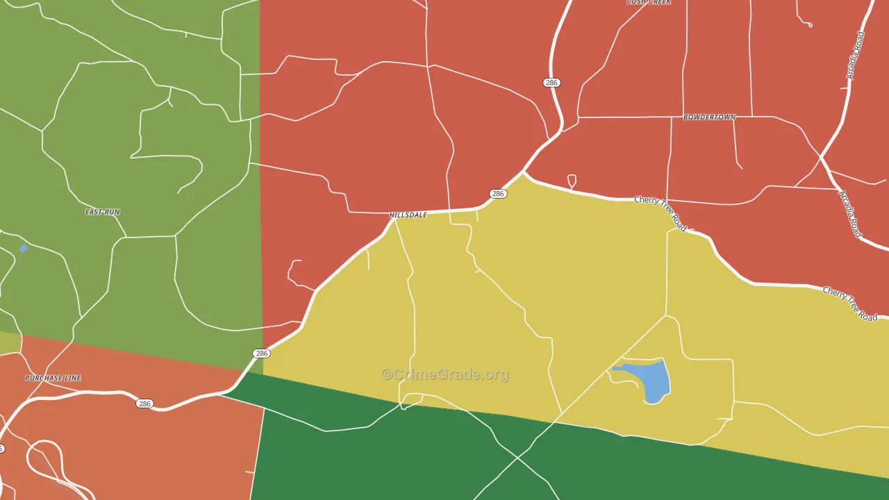 Hillsdale, PA Map of Assault Rates