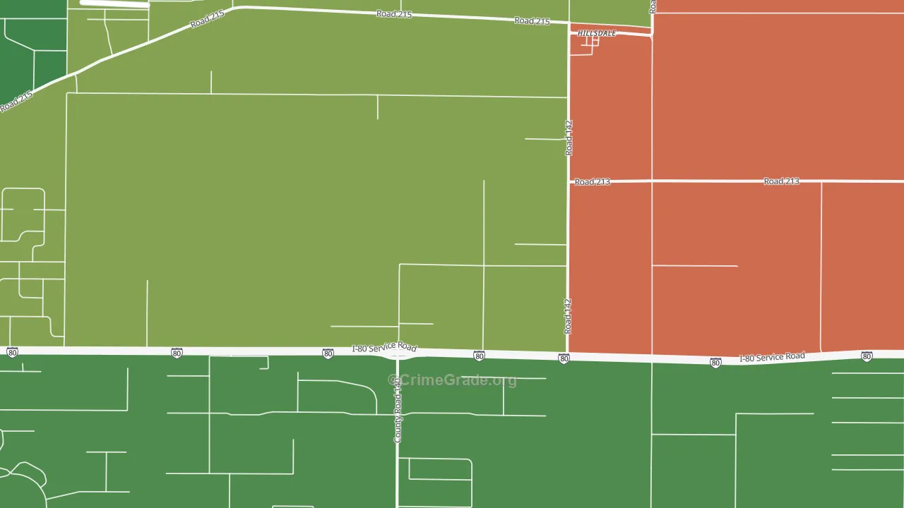 Hillsdale, WY Map of Assault Rates