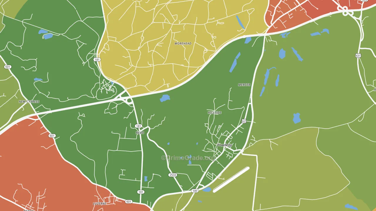 Hillside, KY Map of Assault Rates