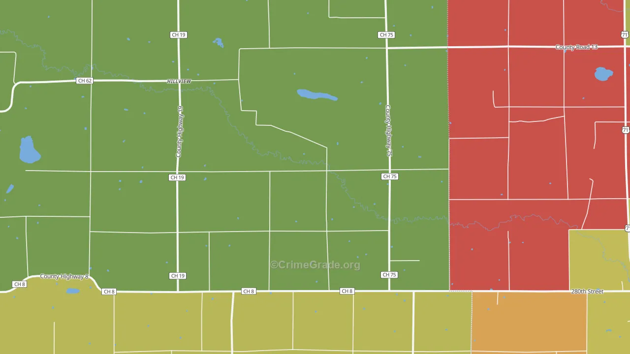 Hillview, MN Map of Assault Rates