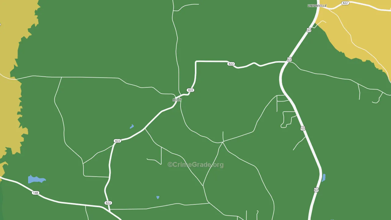 Hilly, LA Map of Assault Rates