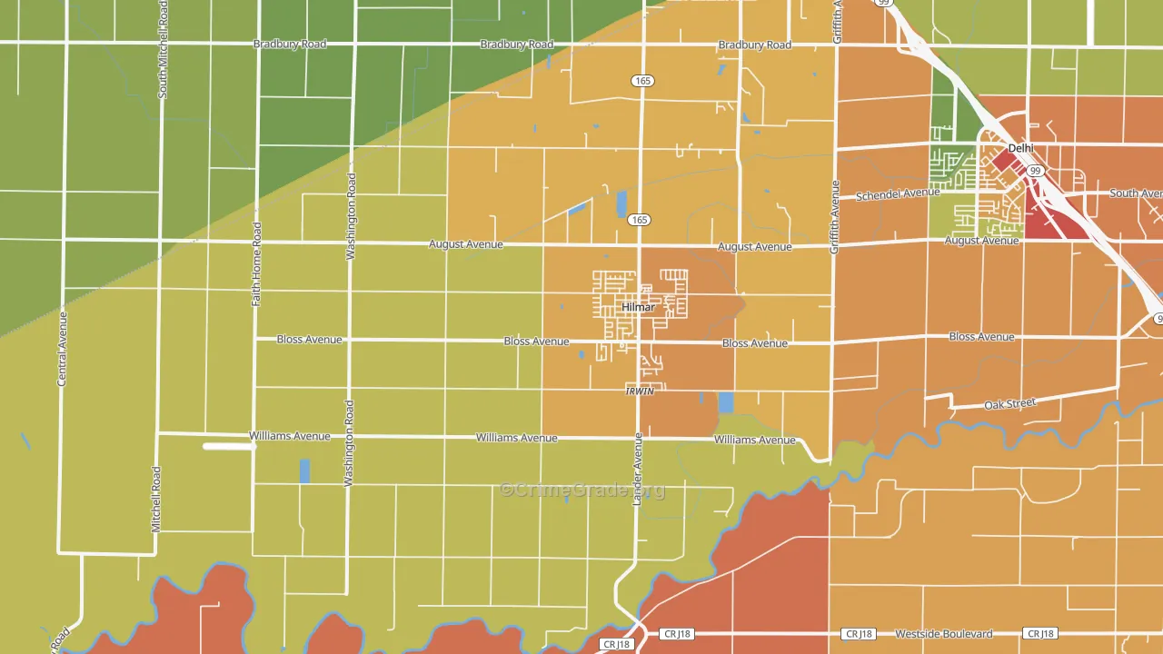 Hilmar, CA Map of Assault Rates