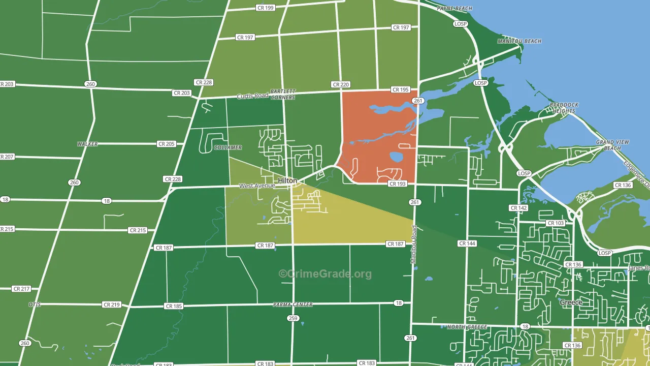 Hilton, NY Map of Assault Rates