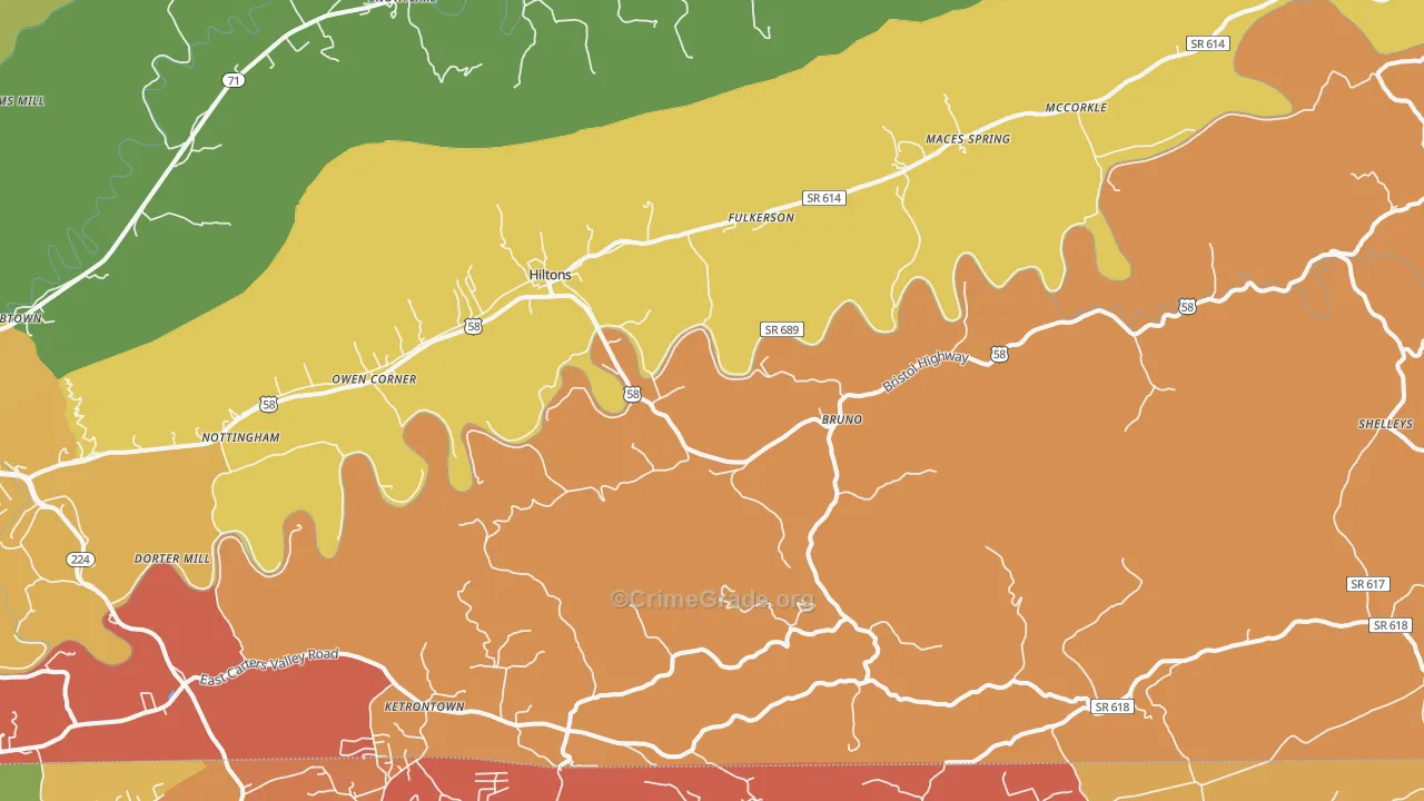Hiltons, VA Map of Assault Rates