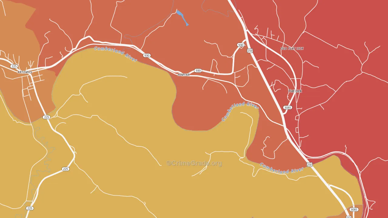 Himyar, KY Map of Assault Rates
