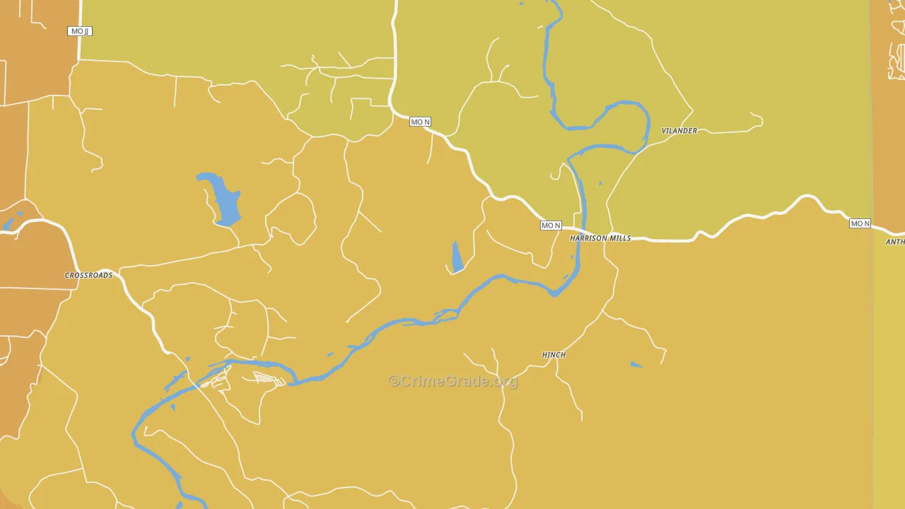 Hinch, MO Map of Assault Rates