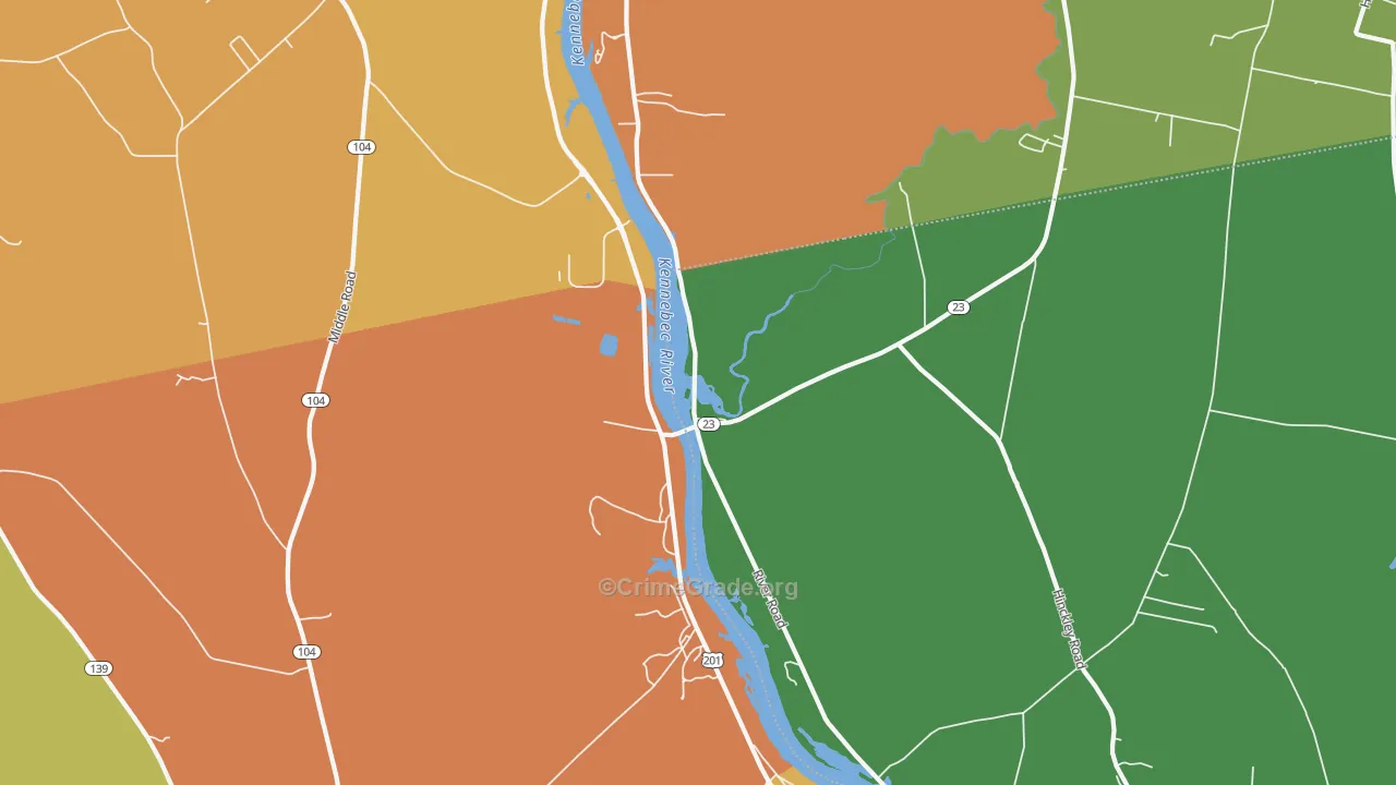 Hinckley, ME Map of Assault Rates