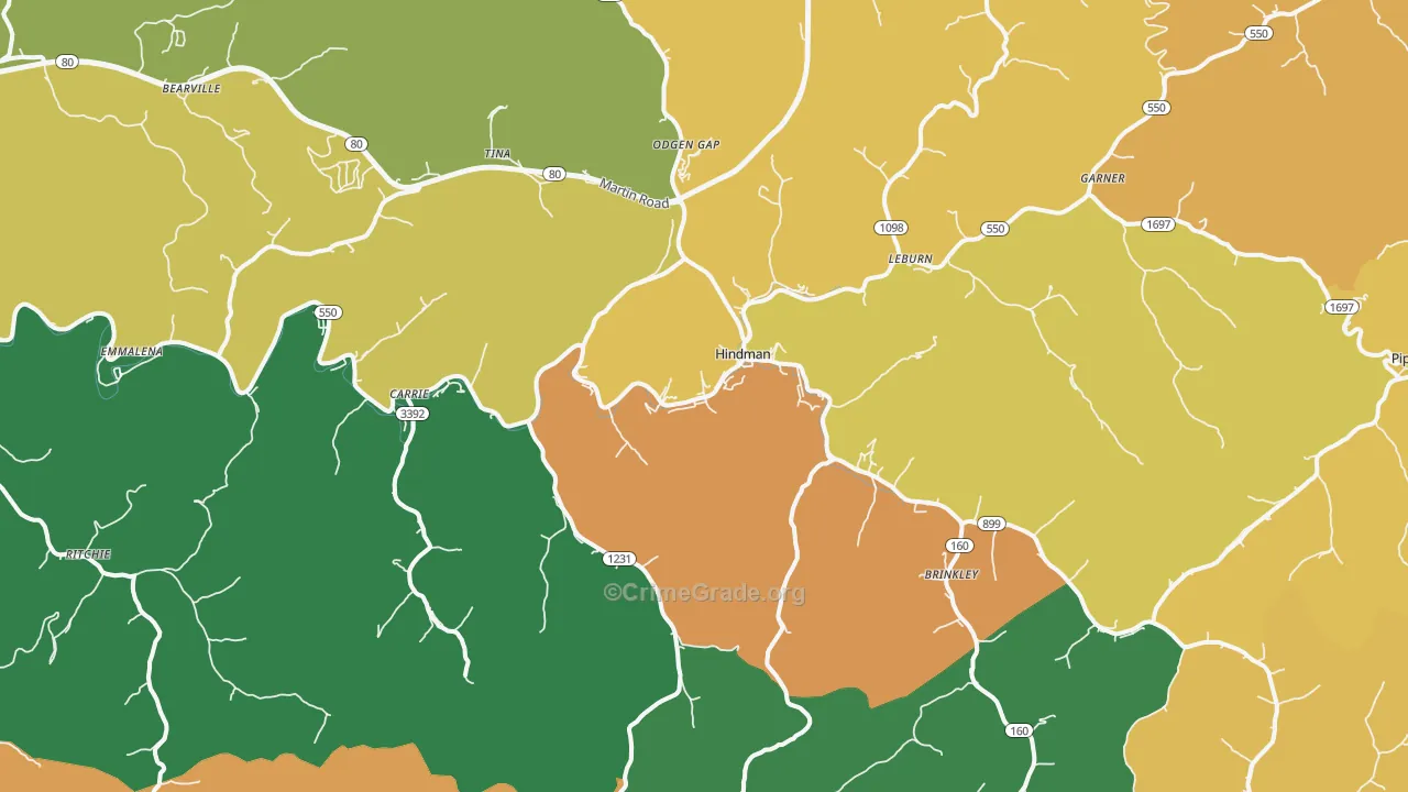 Hindman, KY Map of Assault Rates