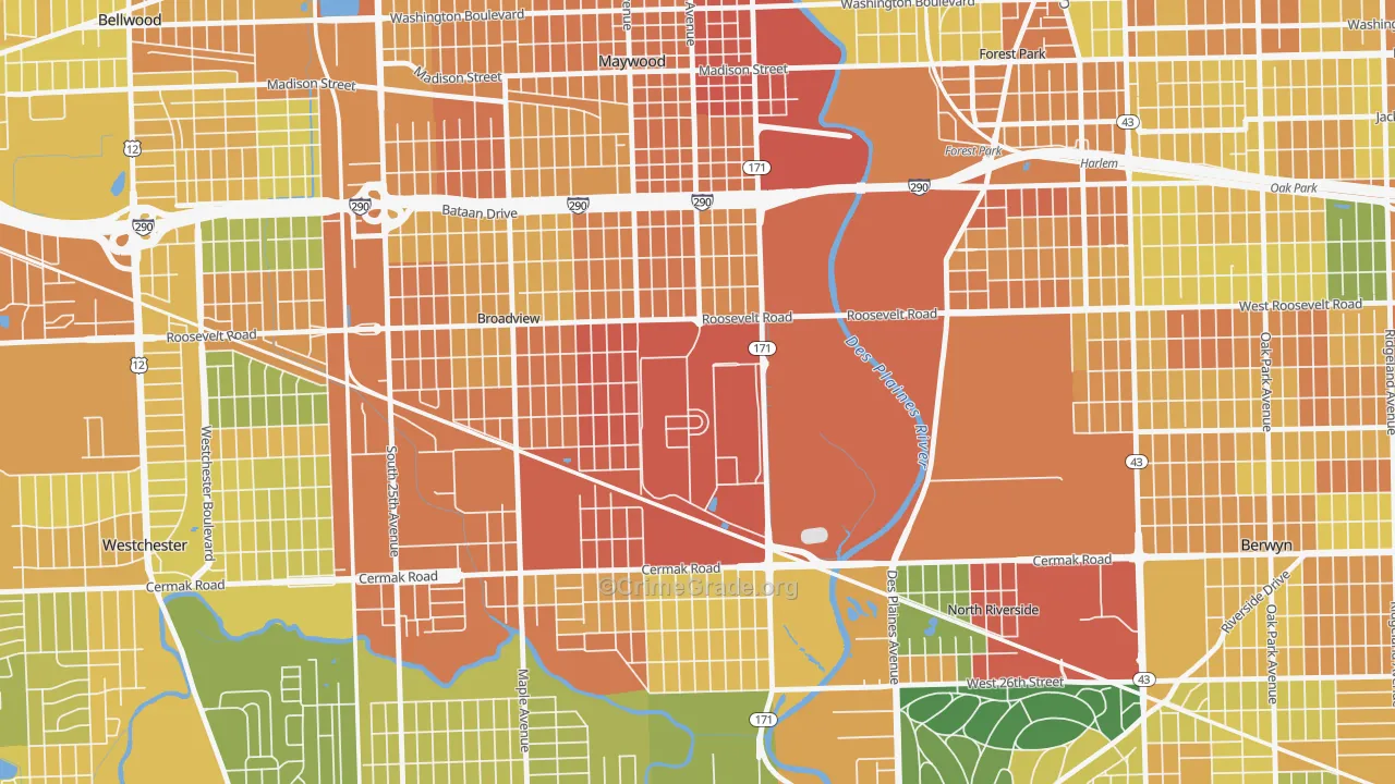 Hines, IL Map of Assault Rates