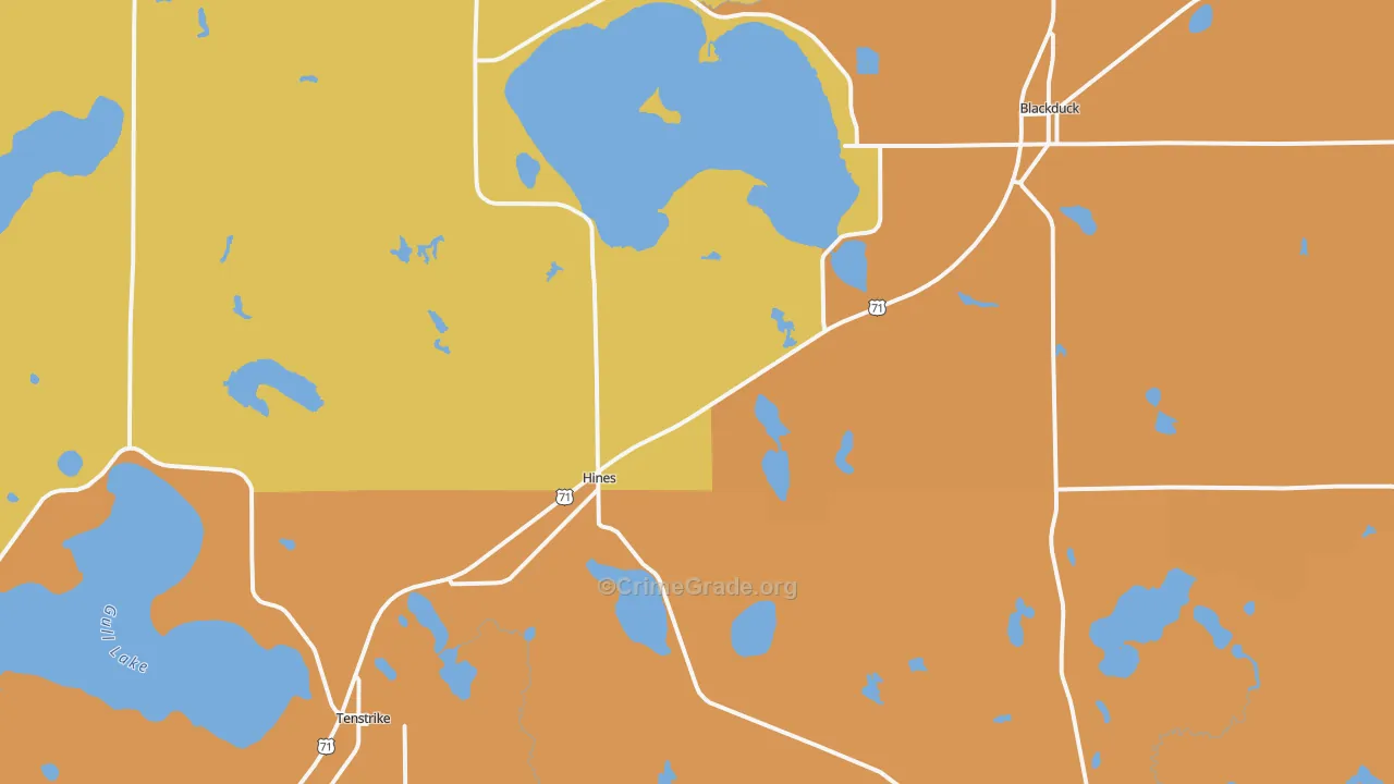Hines, MN Map of Assault Rates