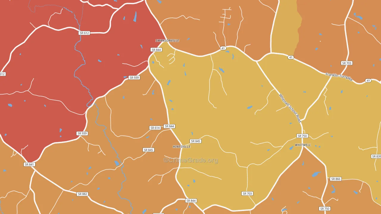 Hinesville, VA Map of Assault Rates