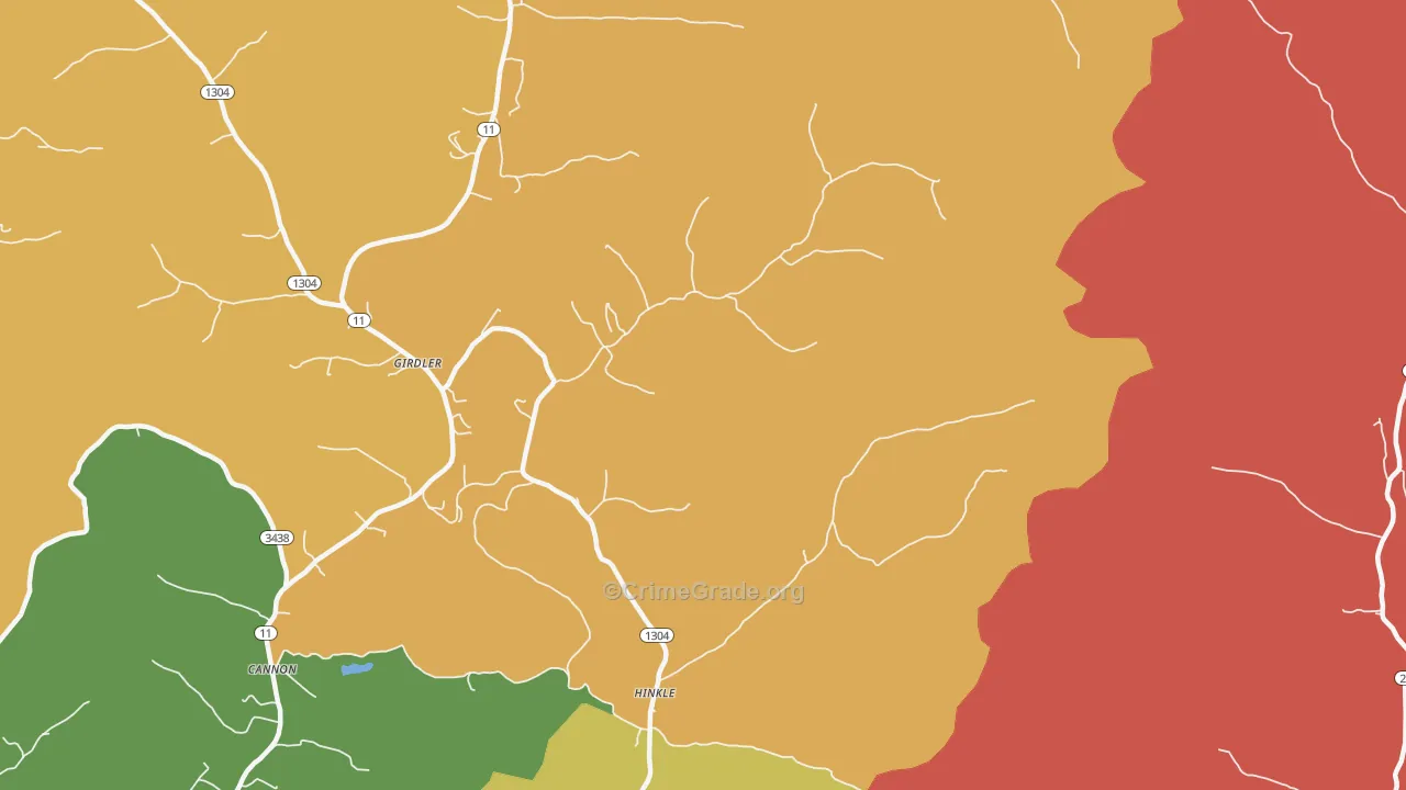 Hinkle, KY Map of Assault Rates