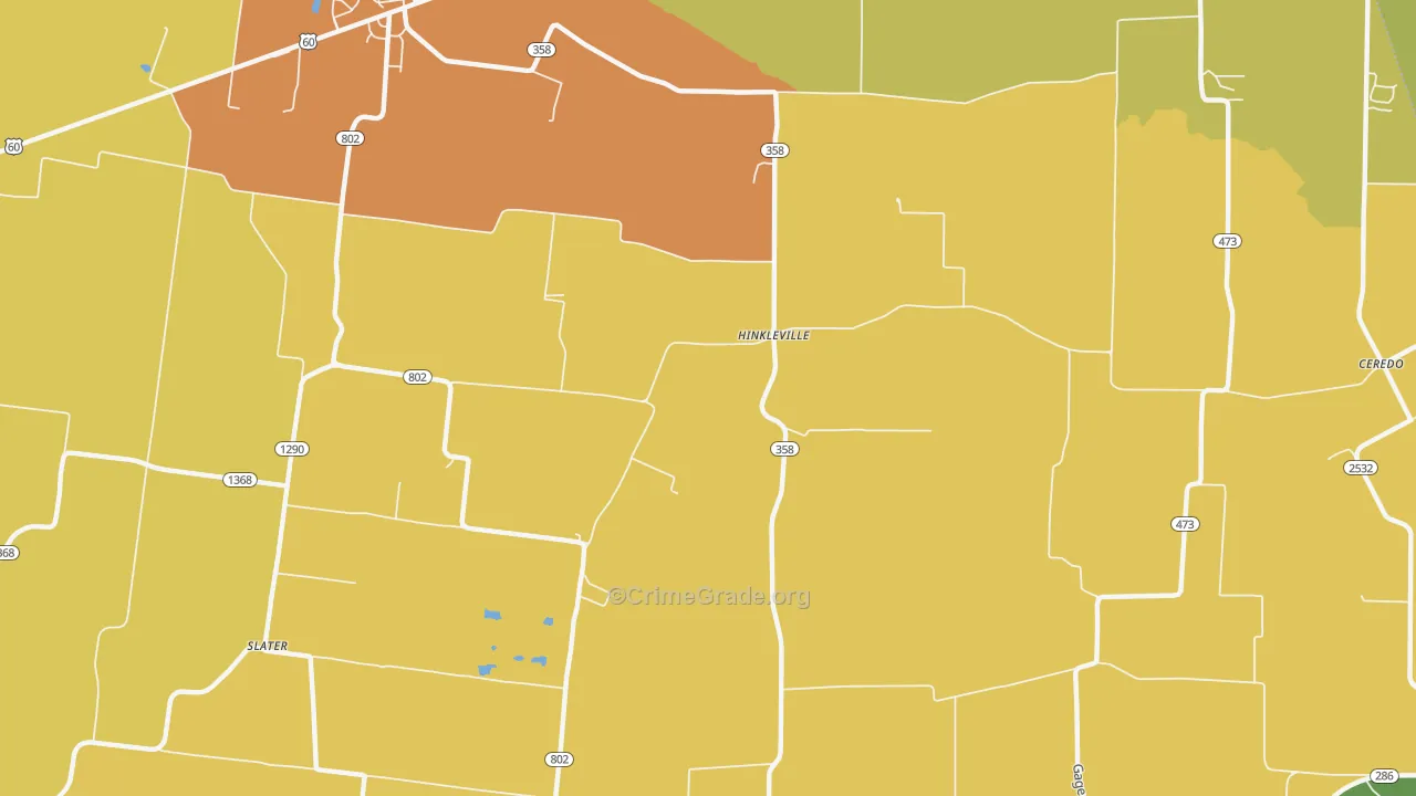 Hinkleville, KY Map of Assault Rates