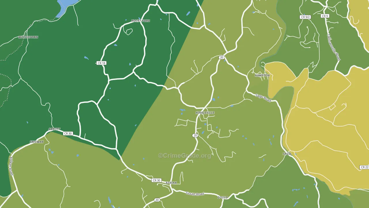 Hinkleville, WV Map of Assault Rates