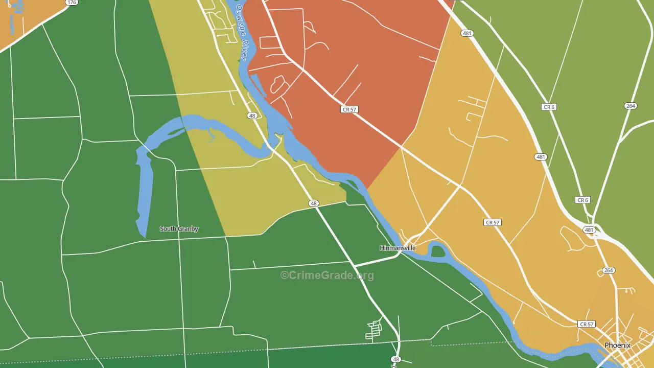Hinmansville, NY Map of Assault Rates