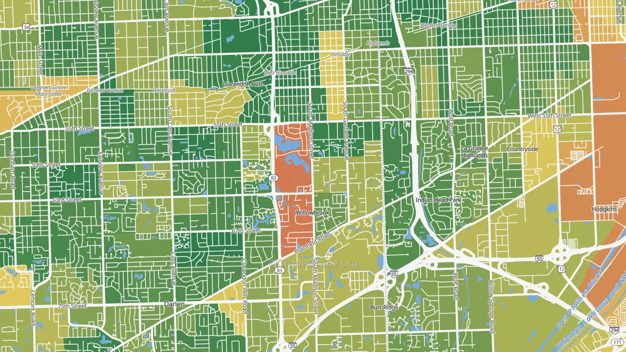 Hinsdale, IL Map of Assault Rates