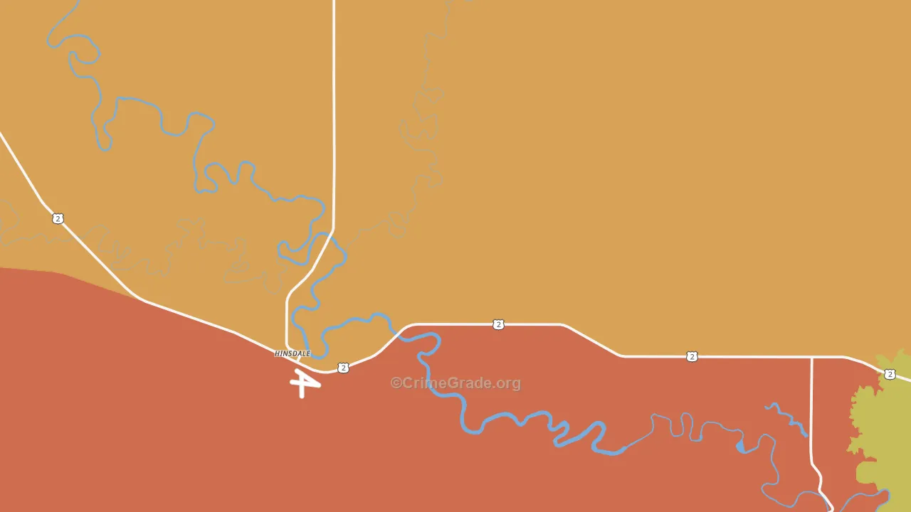 Hinsdale, MT Map of Assault Rates