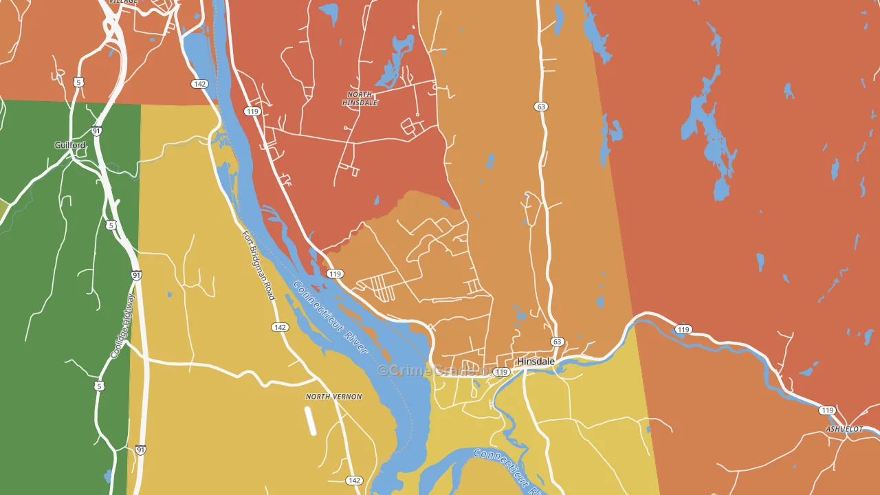Hinsdale, NH Map of Assault Rates