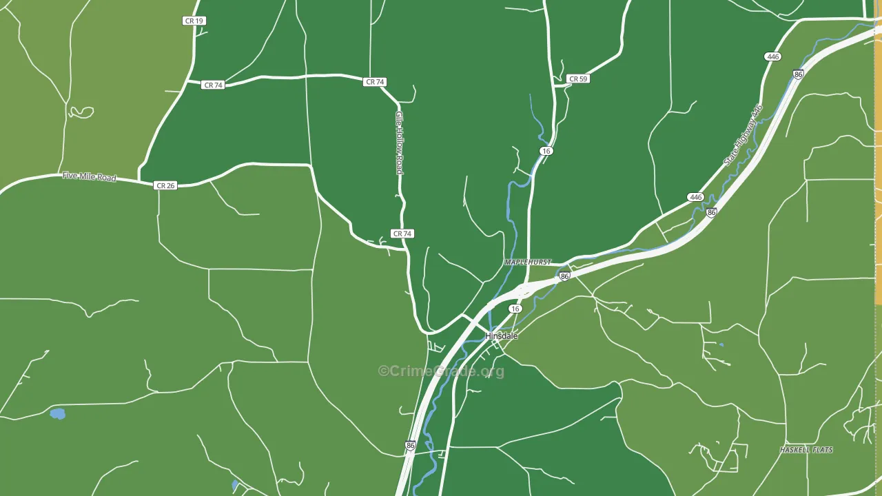 Hinsdale, NY Map of Assault Rates