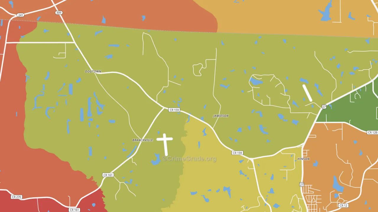 Hinson, FL Map of Assault Rates