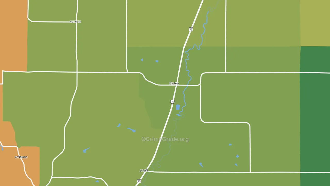 Hinton, IA Map of Assault Rates