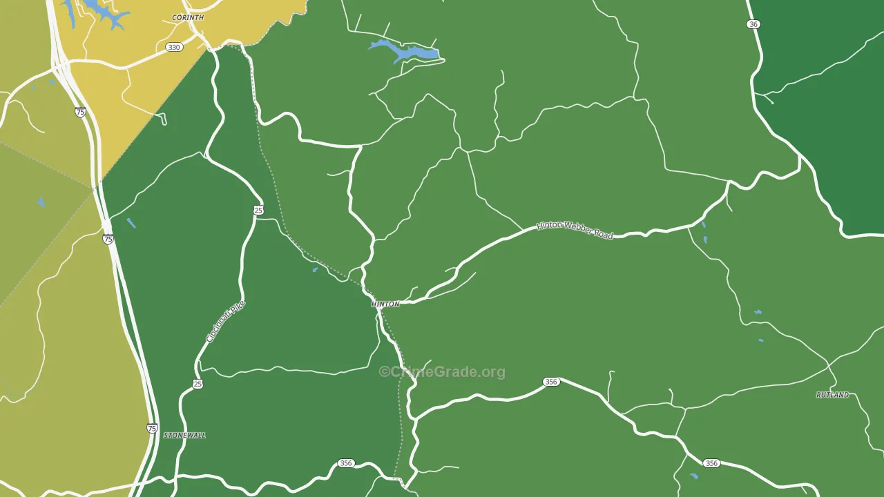 Hinton, KY Map of Assault Rates